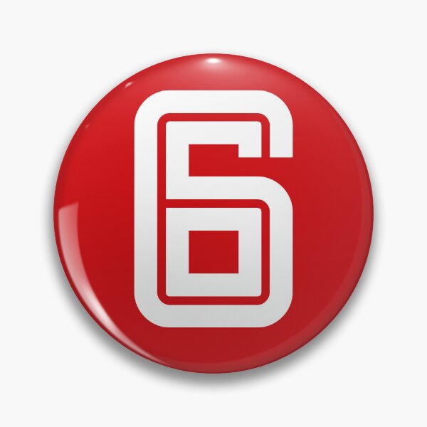 Item preview, No. 6 / Player Number Six / Football Player Number 6 (White on Red) designed and sold by STUDIO-72.