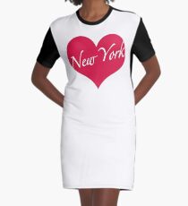 New York Heart Graphic T-Shirt Dress
