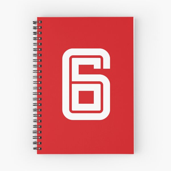Item preview, No. 6 / Player Number Six / Football Player Number 6 (White on Red) designed and sold by STUDIO-72.