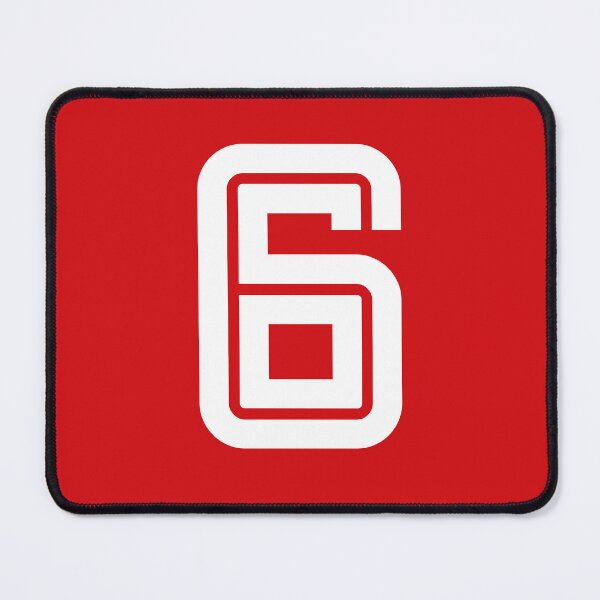 Item preview, No. 6 / Player Number Six / Football Player Number 6 (White on Red) designed and sold by STUDIO-72.