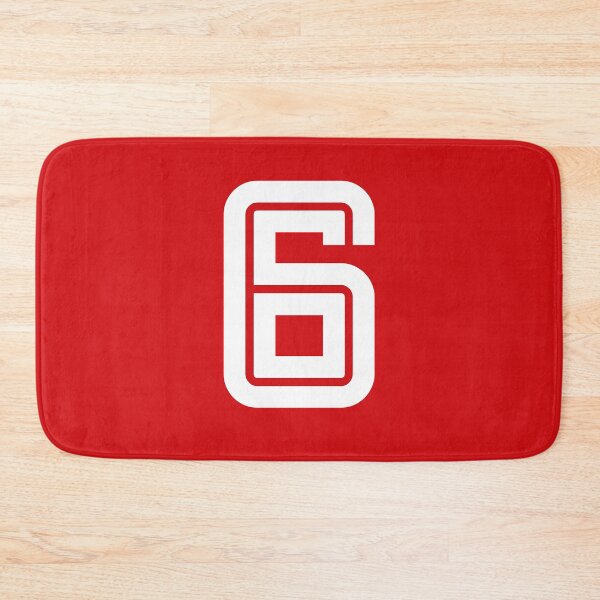 Item preview, No. 6 / Player Number Six / Football Player Number 6 (White on Red) designed and sold by STUDIO-72.