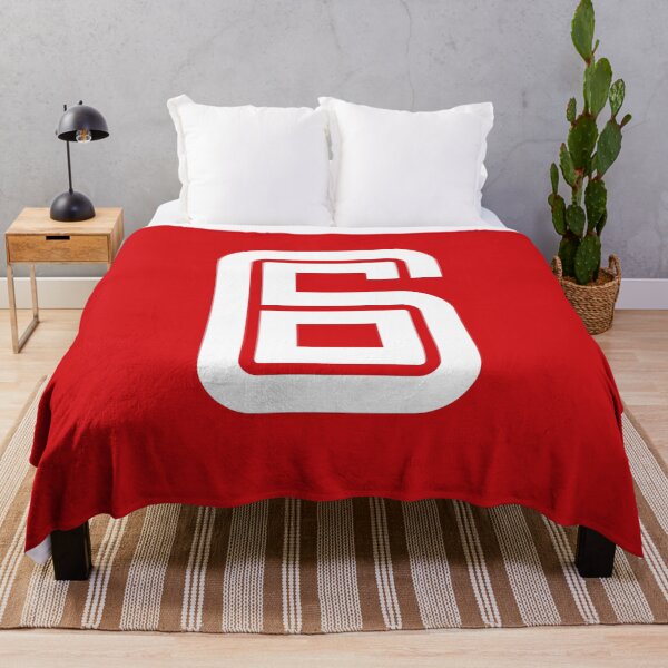 Item preview, No. 6 / Player Number Six / Football Player Number 6 (White on Red) designed and sold by STUDIO-72.