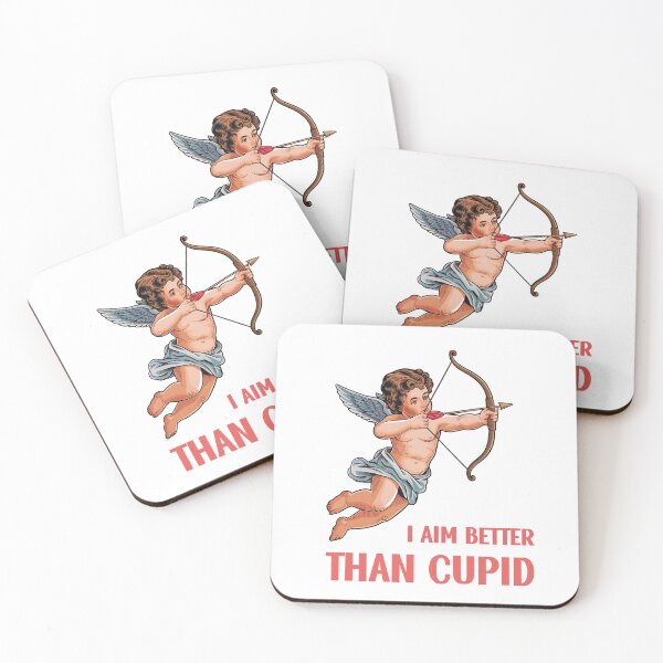 Item preview, I Aim Better Than Cupid - Vintage Cupid Shooting Arrow With A Bow designed and sold by SillyDarkShop.