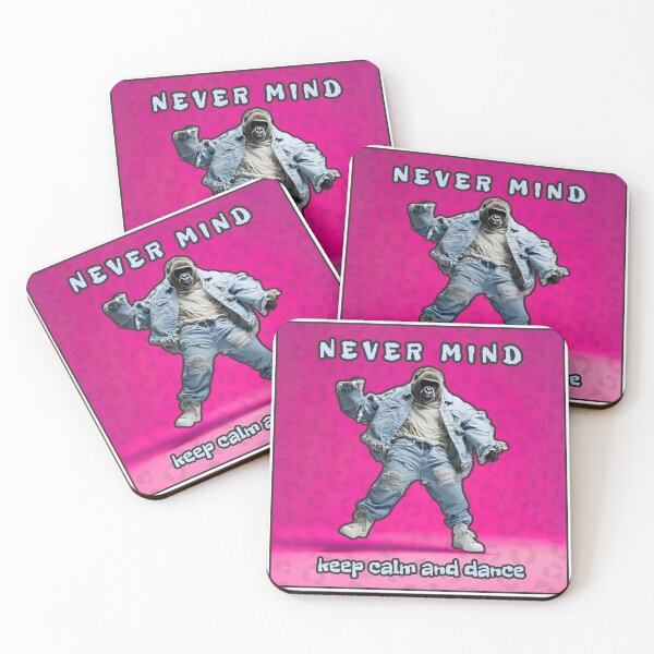 Item preview, Never mind, keep calm and dance, pink artwork with a dancing gorilla designed and sold by silent-violin.