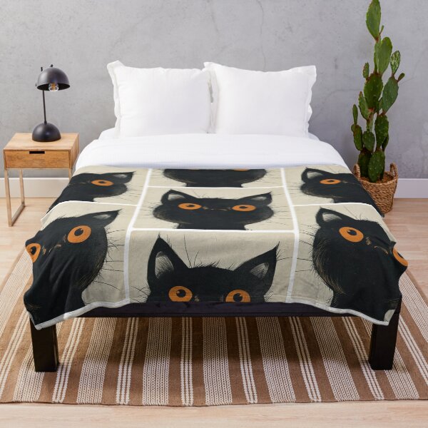 Item preview, Black kitty cat with orange eyes designed and sold by MendaciousMina.