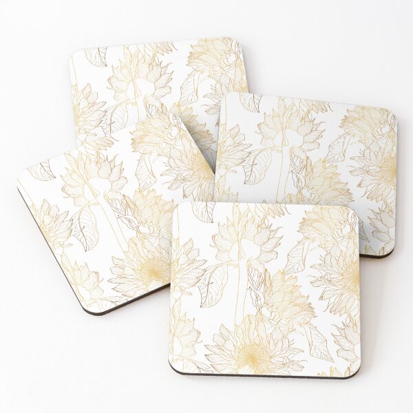 Item preview, Sunflowers golden line seamless pattern. designed and sold by MatyKotiv.