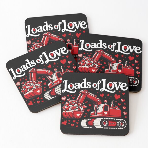 Item preview, Loads Of Love Excavator Happy Valentines Day designed and sold by TomFrontierArt.