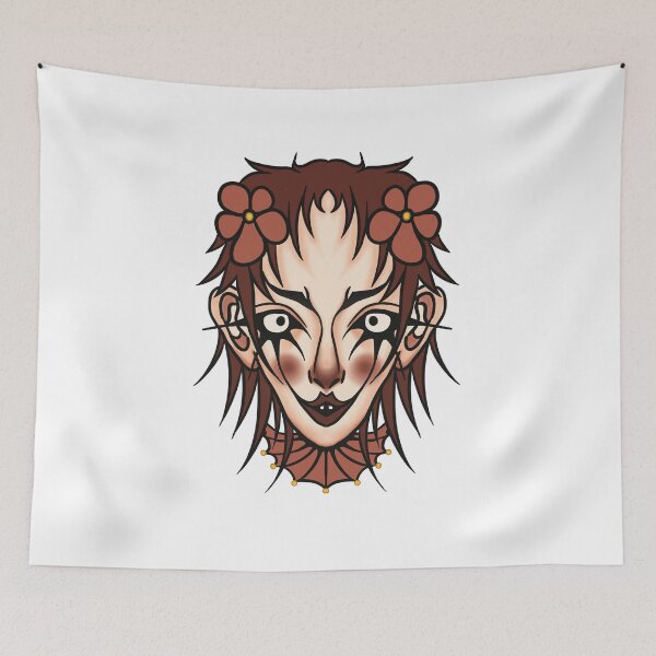 Item preview, Creepy flower clown girl designed and sold by n1ckeatsyarn.