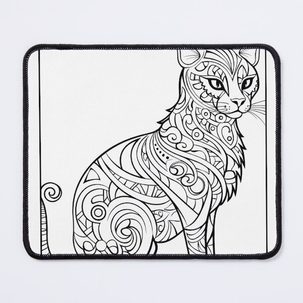 Item preview, Cat #5 Coloring Page Pattern  designed and sold by DavidColoring.