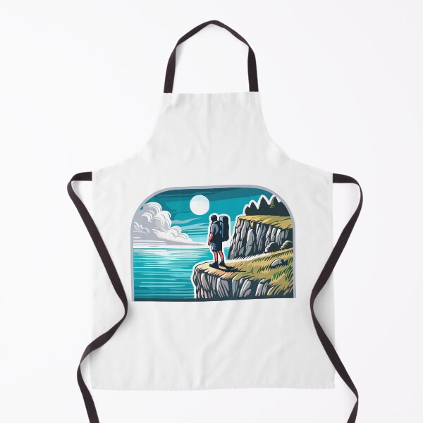 Item preview, Solo Hiker Admiring Scenic Moonlit Cliffside View designed and sold by Akioos.