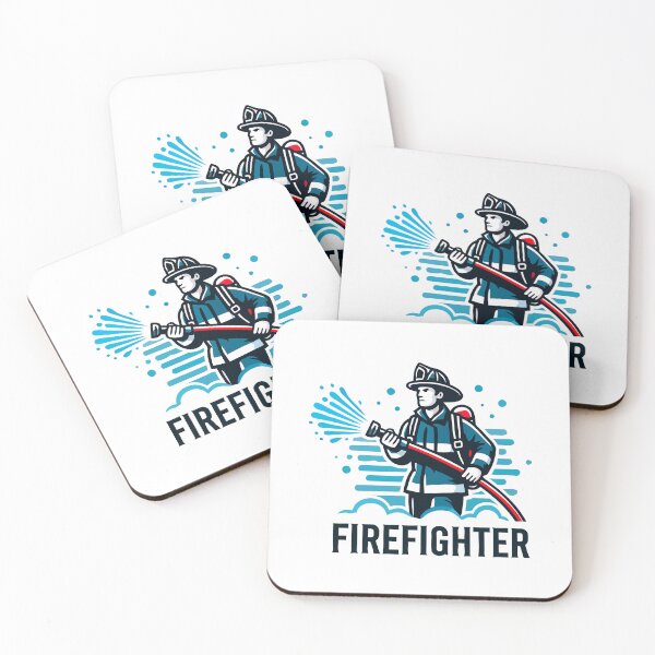 Item preview, Brave Firefighter Cartoon with Water Hose designed and sold by Akioos.