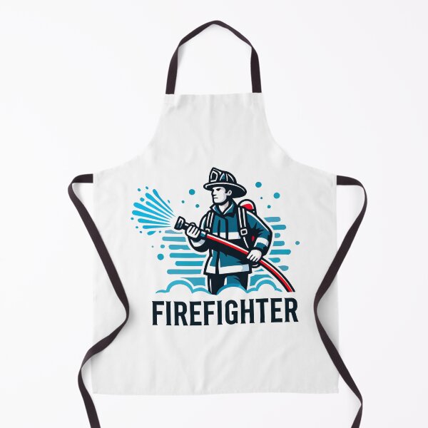 Item preview, Brave Firefighter Cartoon with Water Hose designed and sold by Akioos.