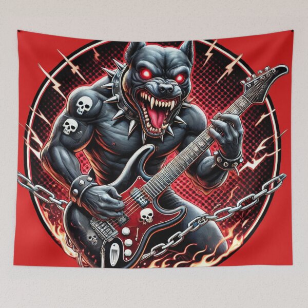 Item preview, Metal Pitbull - Evil Guitar Shredding Dog designed and sold by Nauert's.