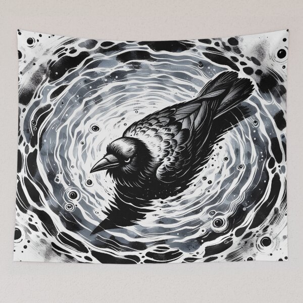 Item preview, Crow and Water, Ai Generated Art  designed and sold by ACC .