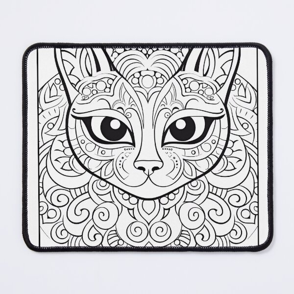 Item preview, Cat #3 Coloring Page Pattern designed and sold by DavidColoring.