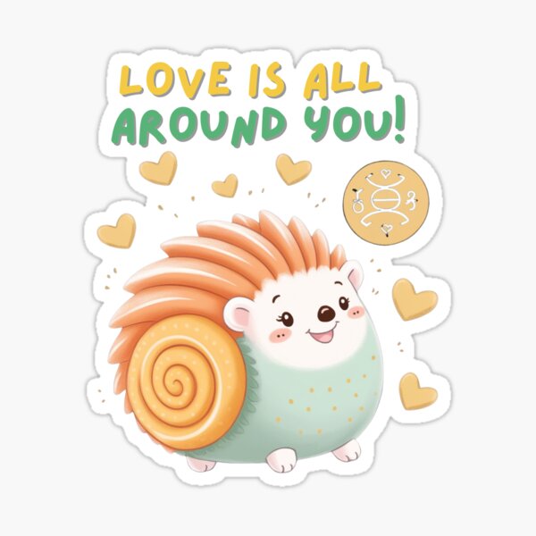 Item preview, Niedlicher Igel-Schnecken-Hybrid „Love is All Around“ designed and sold by Ashitamini.