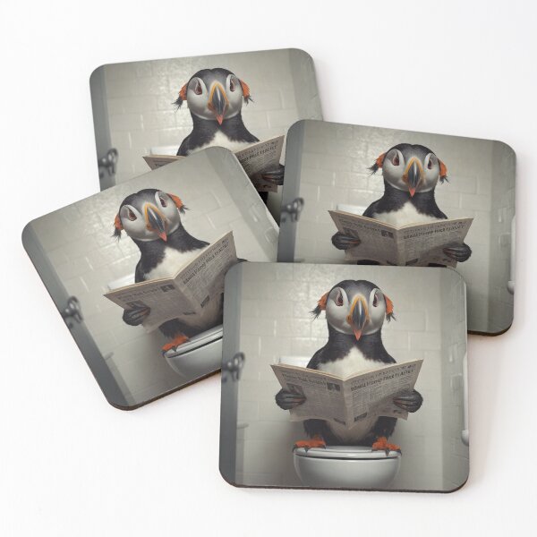Item preview, Quirky Puffin Reading a Newspaper designed and sold by vk09.