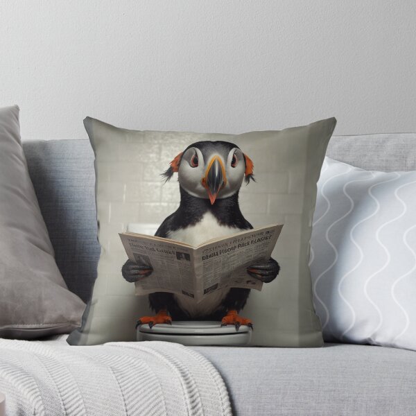 Item preview, Quirky Puffin Reading a Newspaper designed and sold by vk09.
