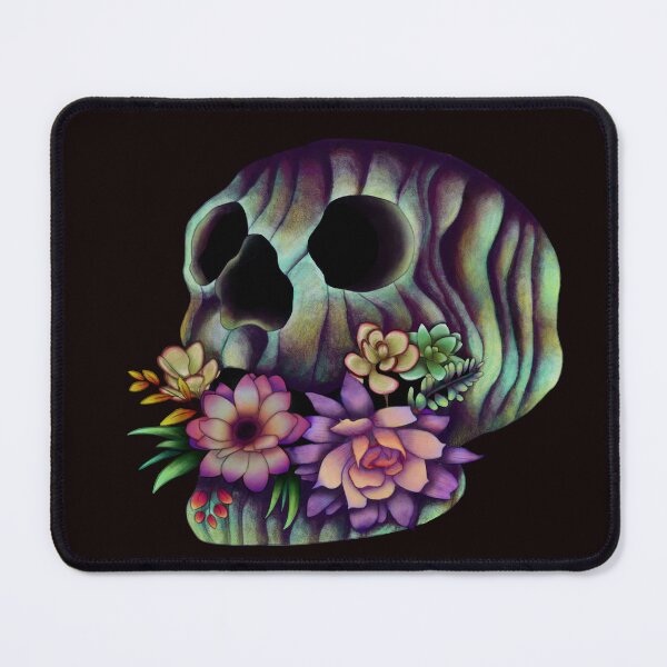 Item preview, Blue Skull and Flowers designed and sold by Magunedi.