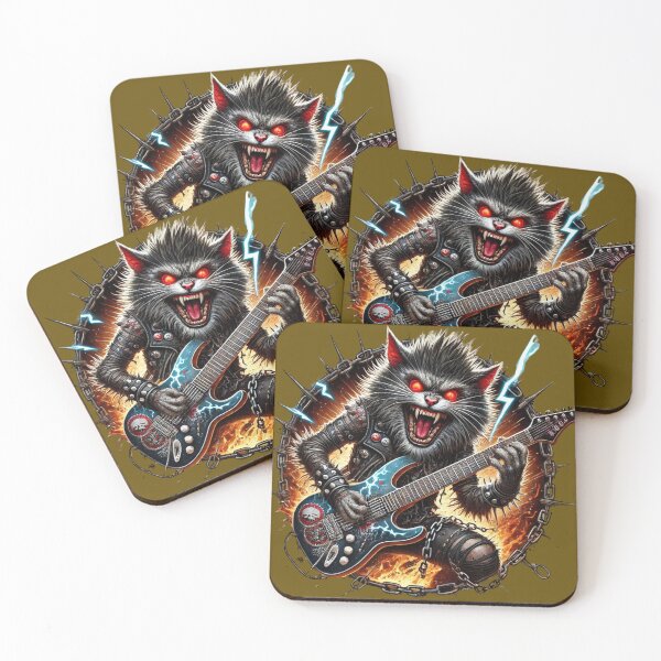 Item preview, Heavy Metal Freak Cat - Insane Guitar Shredding Feline designed and sold by Nauert's.