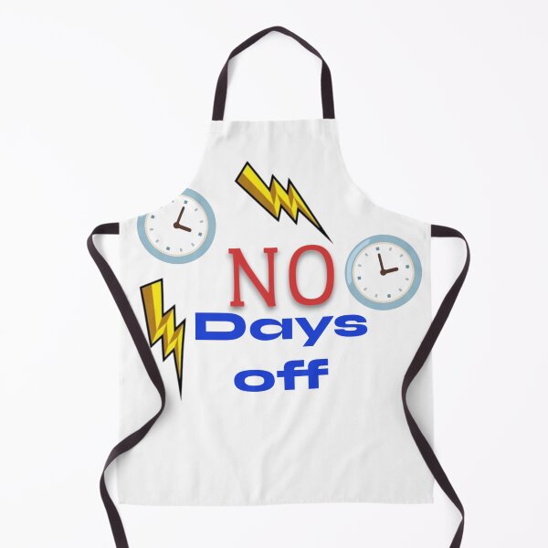 Item preview, no days off with clock icons and lighting bolts designed and sold by Flashmarkett.