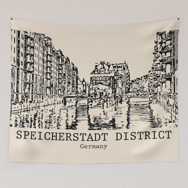 Item preview, Speicherstadt District - Germany designed and sold by Lakeric Cityscapes.