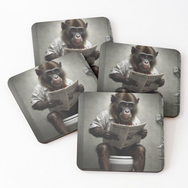 Item preview, Intellectual Monkey Reading a Newspaper designed and sold by vk09.