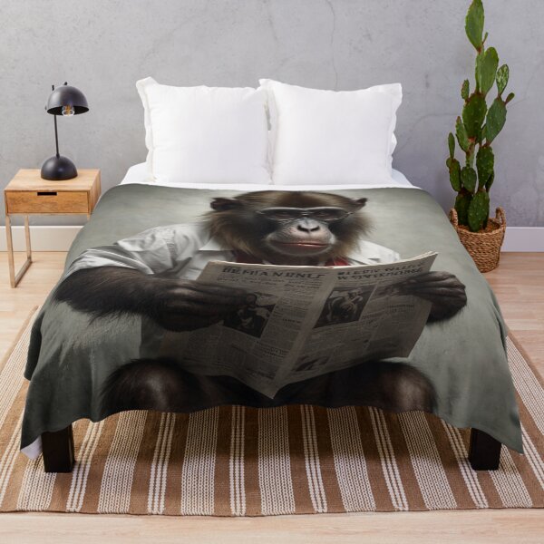 Item preview, Intellectual Monkey Reading a Newspaper designed and sold by vk09.
