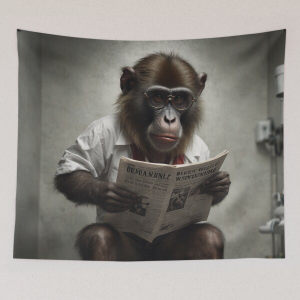Item preview, Intellectual Monkey Reading a Newspaper designed and sold by vk09.