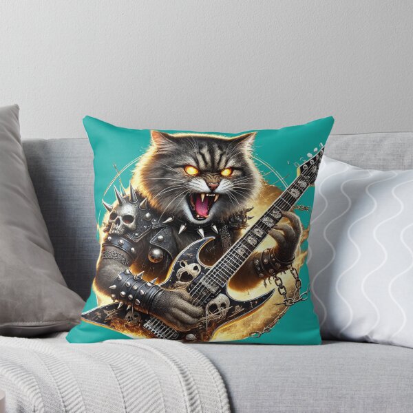 Item preview, Realistic Heavy Metal Cat - Intense Guitar Shredding Feline designed and sold by Nauert's.