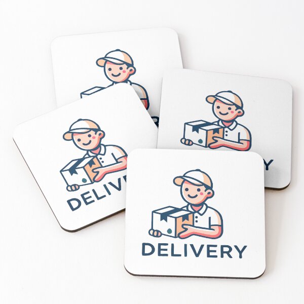Item preview, Happy Delivery Driver Cartoon with Package designed and sold by Akioos.