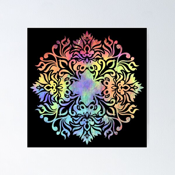 Item preview, Colorful Mandala on Black designed and sold by AnnabellaRh.