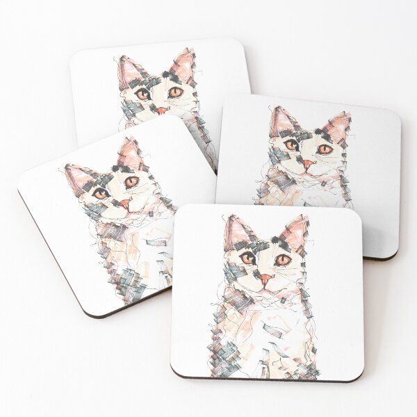 Item preview, Whimsical Cat Portrait - Abstract Style with Bold Brushstrokes designed and sold by DipakSonarArt.