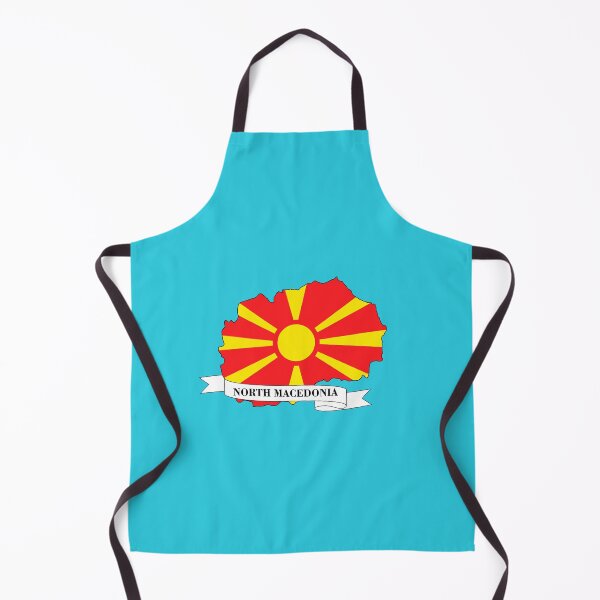 Item preview, north macedonia flag map designed and sold by visual adventures.