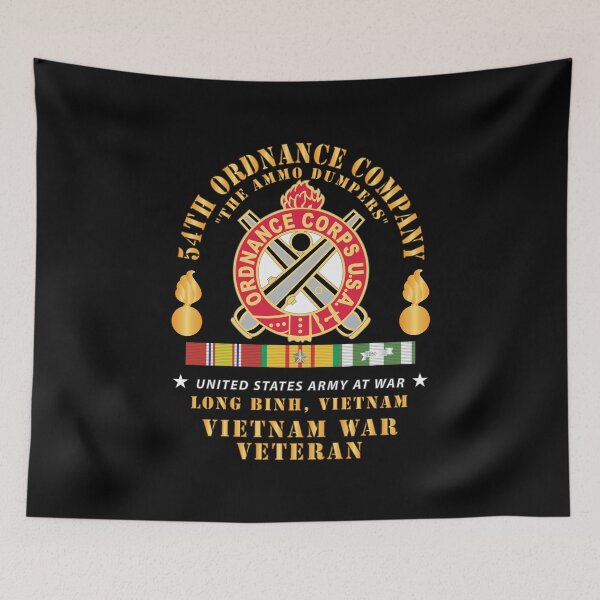 Item preview, 54th Ordnance Company - ORD Emblem - Ammo Dumpers - Long Binh, Vietnam Vet w VN SVC X 300 designed and sold by Military Insignia Products.