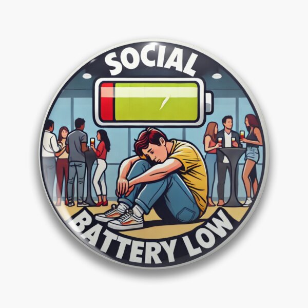 Item preview, Social Battery Low - Funny Introvert Meme designed and sold by Nauert's.