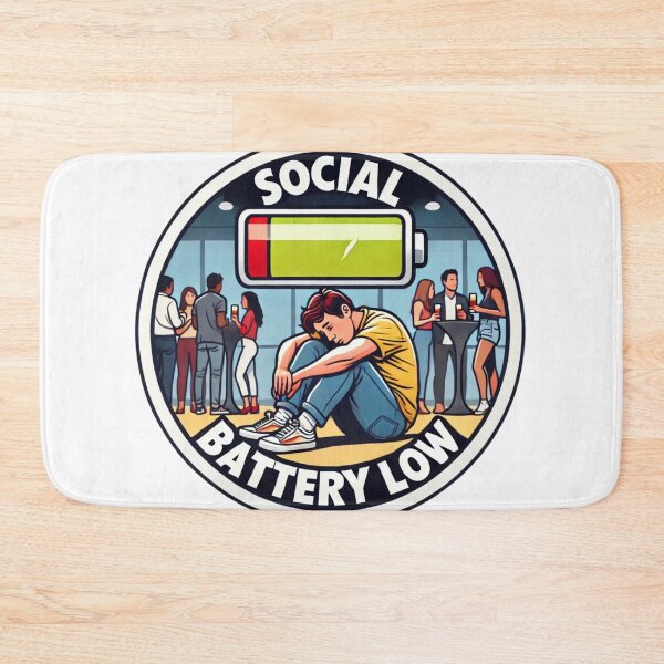 Item preview, Social Battery Low - Funny Introvert Meme designed and sold by Nauert's.