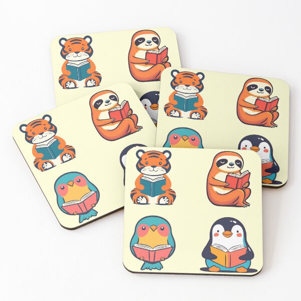 Item preview, Cute Animals Reading Book Bookish Illustrations designed and sold by GolDreamShop.