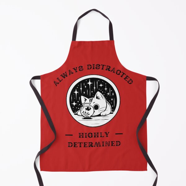 Item preview, Always Distracted Highly Determined White Cat ADHD white background for neurodivergent animal lovers designed and sold by Dollycat Industries.