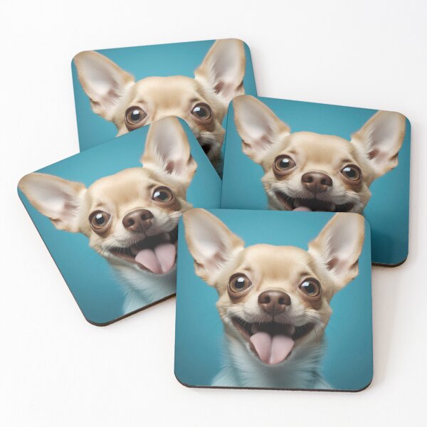 Item preview, A delighted Chihuahua dog with oversized ears joyfully sticking out its tongue designed and sold by anytka.