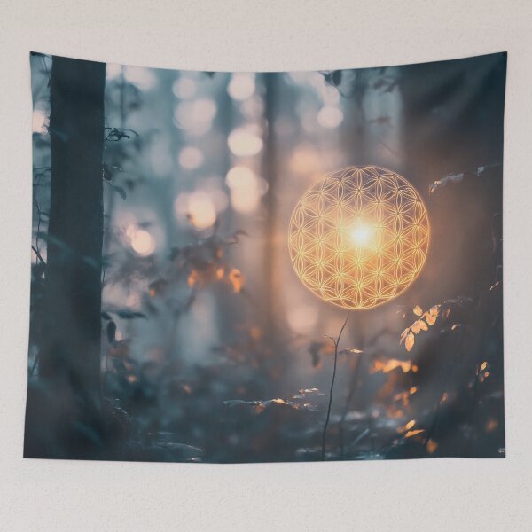 Item preview, Light orb illuminates forest at dusk designed and sold by anytka.