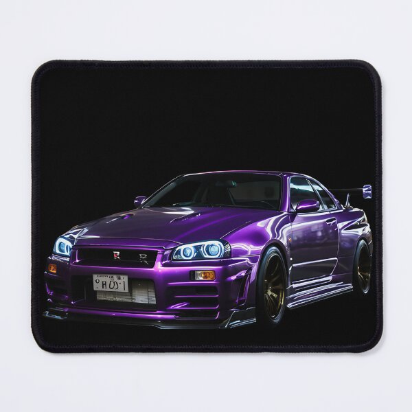 Item preview, No Back Ground of R34GTR MidnightPurple Conquer the Streets with the Iconic R34 Skyline designed and sold by BandiJacksonArt.