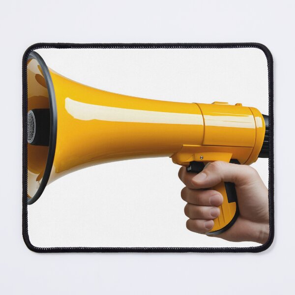 Item preview, Bright yellow megaphone held in hand designed and sold by anytka.