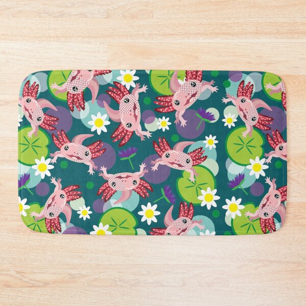 Item preview, Axolotl and flower pattern designed and sold by smalladventures.