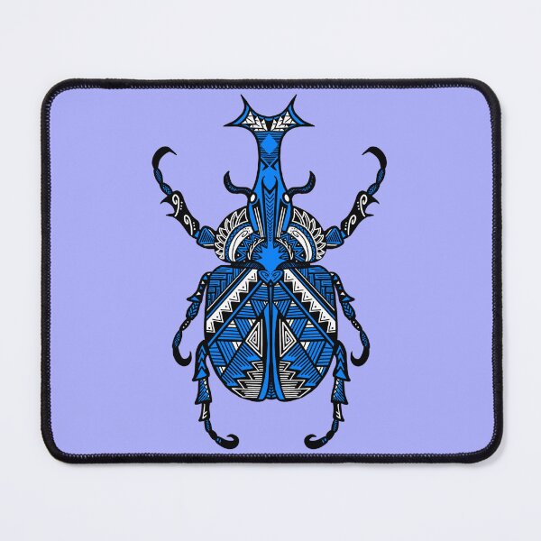 Item preview, Bright Blue Tribal Rhinoceros Beetle designed and sold by Steeb757.