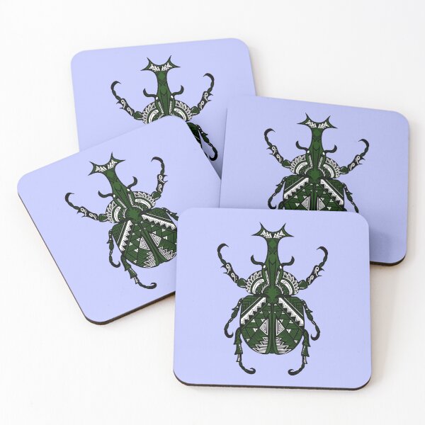 Item preview, Forest Green Tribal Rhinoceros Beetle designed and sold by Steeb757.