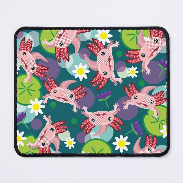 Item preview, Axolotl and flower pattern designed and sold by smalladventures.