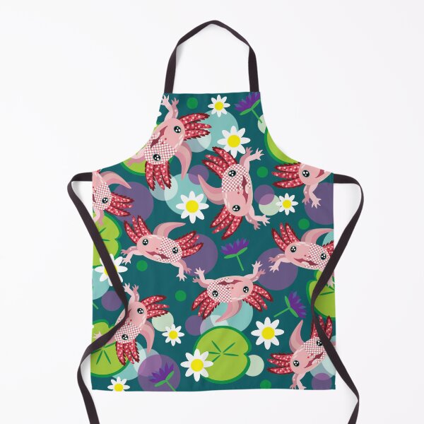 Item preview, Axolotl and flower pattern designed and sold by smalladventures.