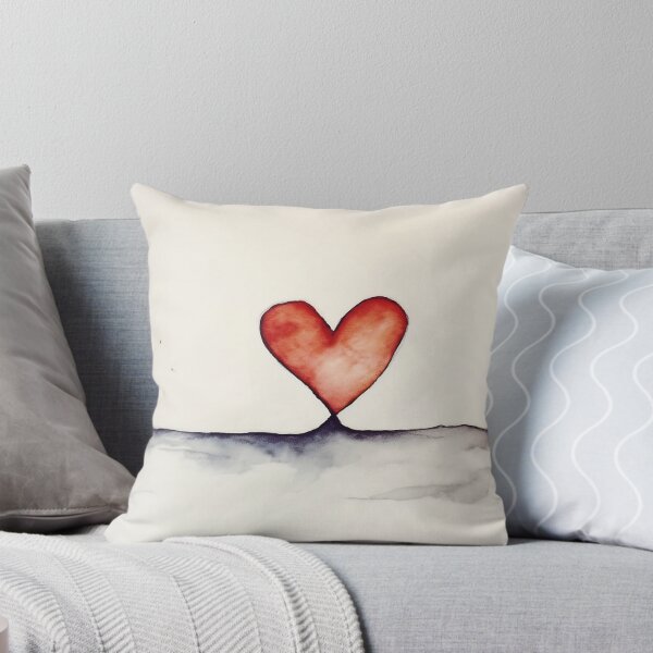 Item preview, A minimalist watercolor painting capturing a solitary figure standing before a large, radiant heart. Symbolize an intimate connection, evoking emotions of love and passion. Valentines day concept designed and sold by anytka.