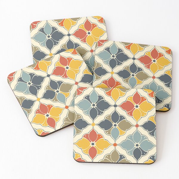 Item preview, Vintage Tile Pattern – Retro Floral Geometric Seamless Design designed and sold by Building60media.